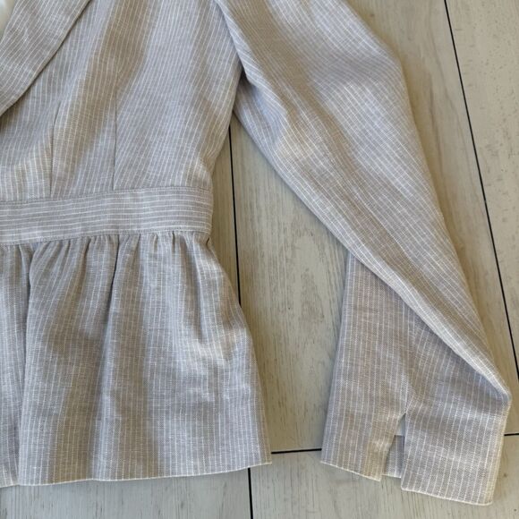 Pendleton Linen Blazer Women’s Size 10 Cream Pin Stripe Blazer Academia Preppy - Picture 6 of 12